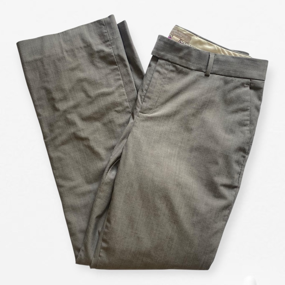 Banana Republic Martin Fit light gray Charcoal Trousers dress work pants 12